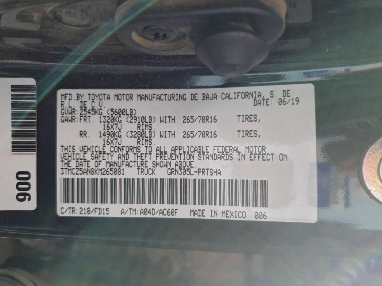 2019 TOYOTA TACOMA DOUBLE CAB photo 12