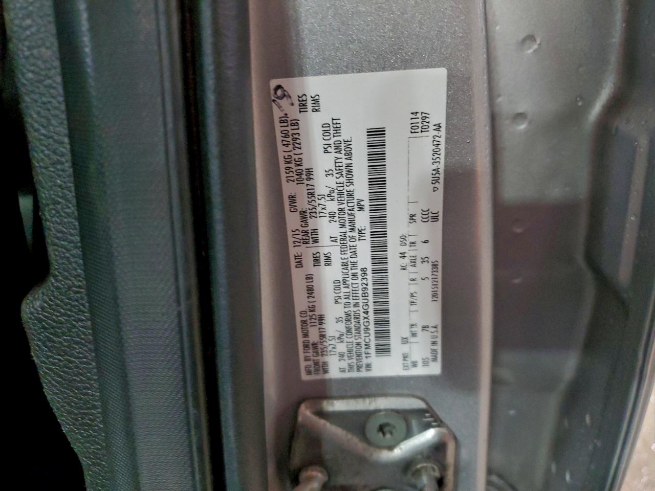 2016 FORD ESCAPE SE photo 37