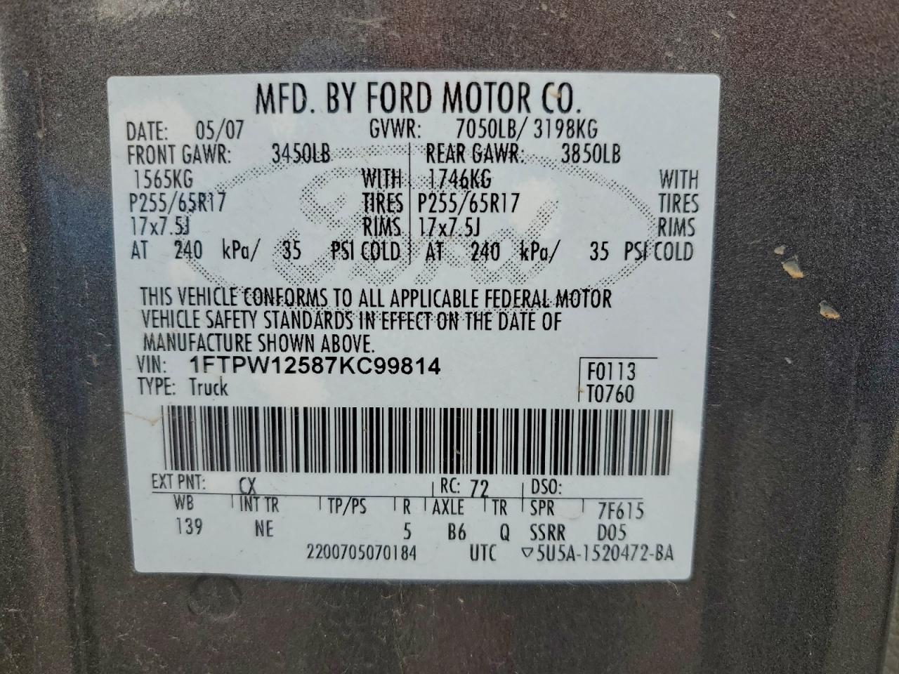 2007 FORD F150 SUPERCREW photo 12