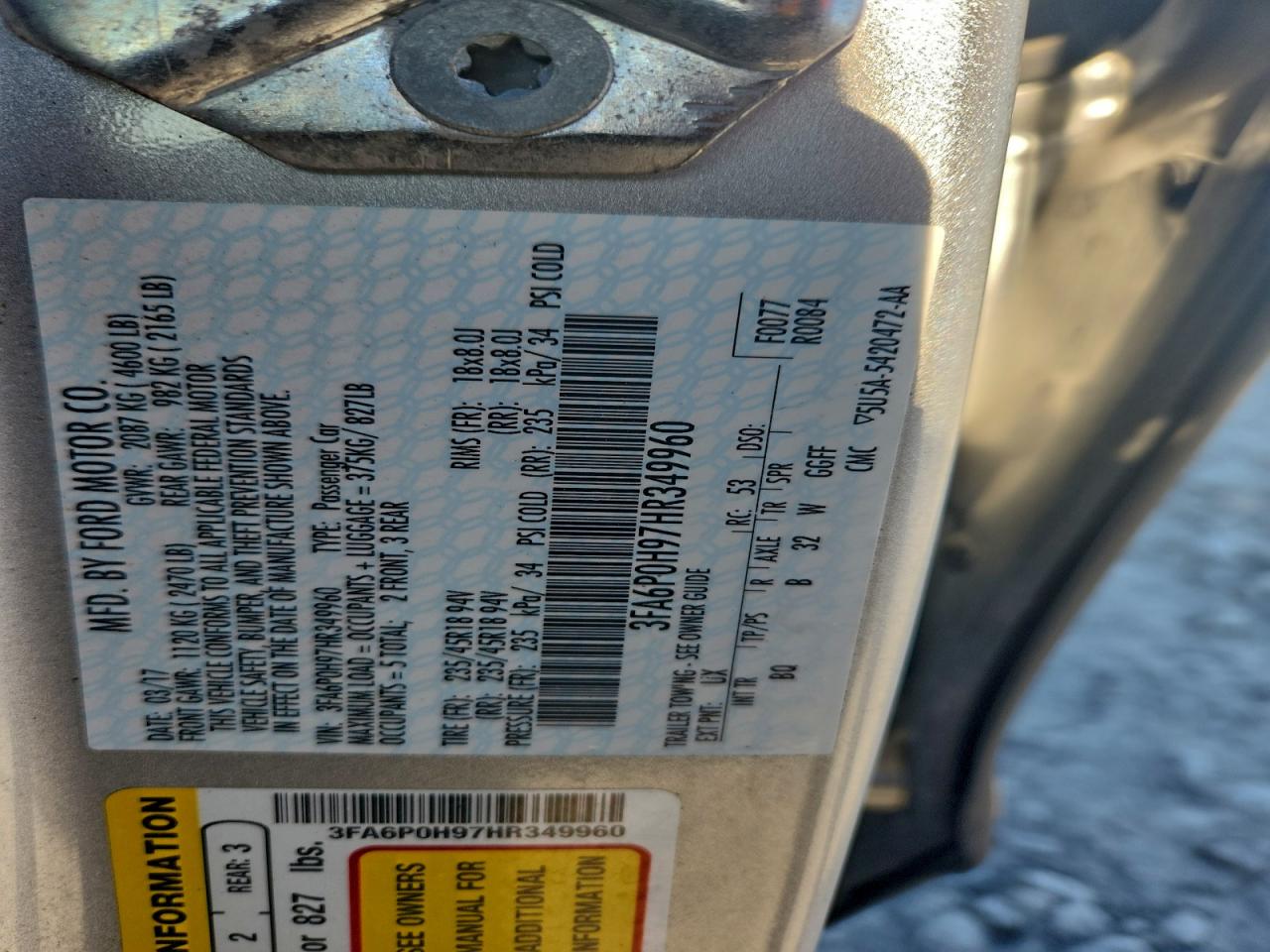 2017 FORD FUSION SE photo 23