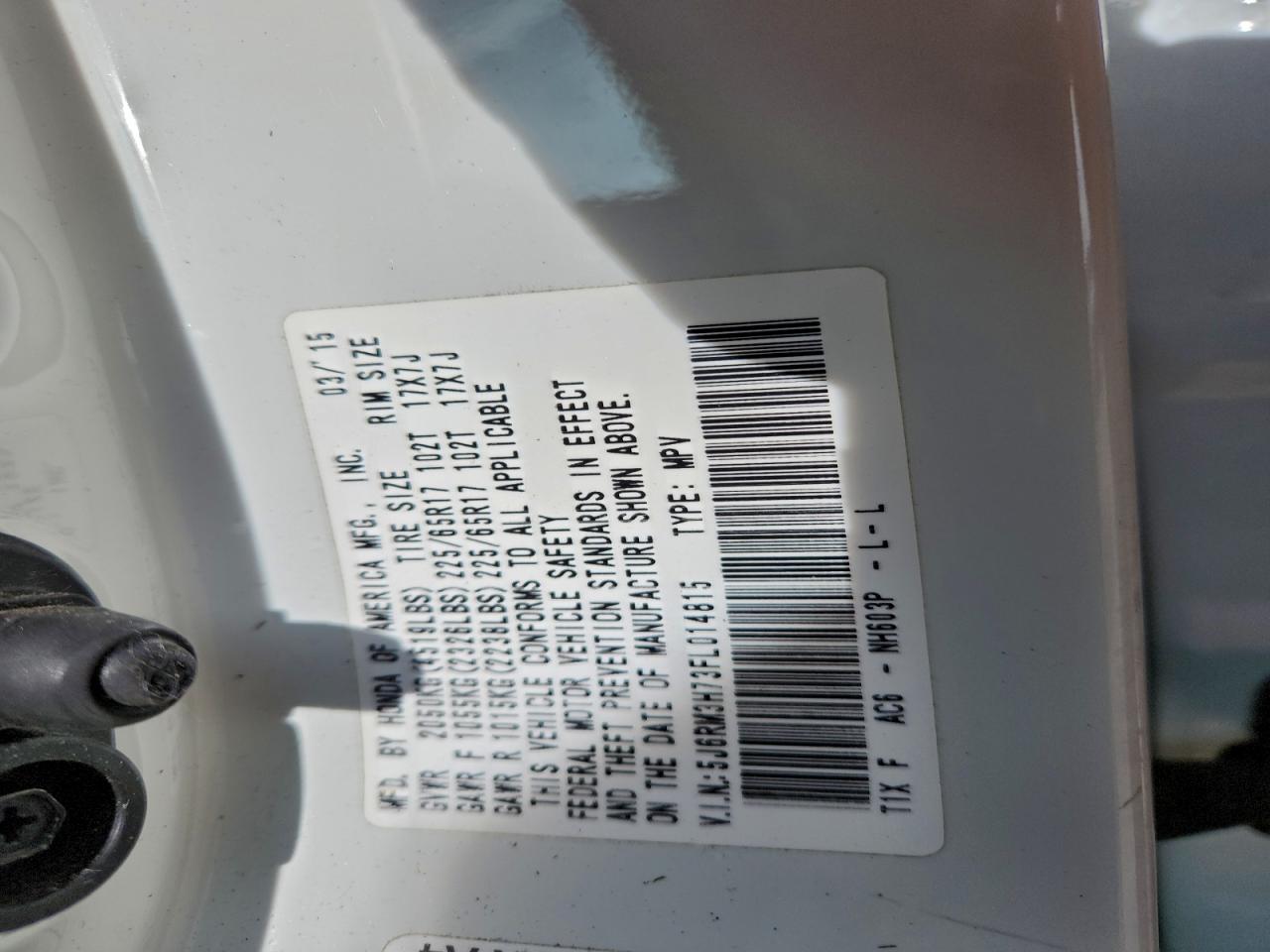 2015 HONDA CR-V EXL photo 25