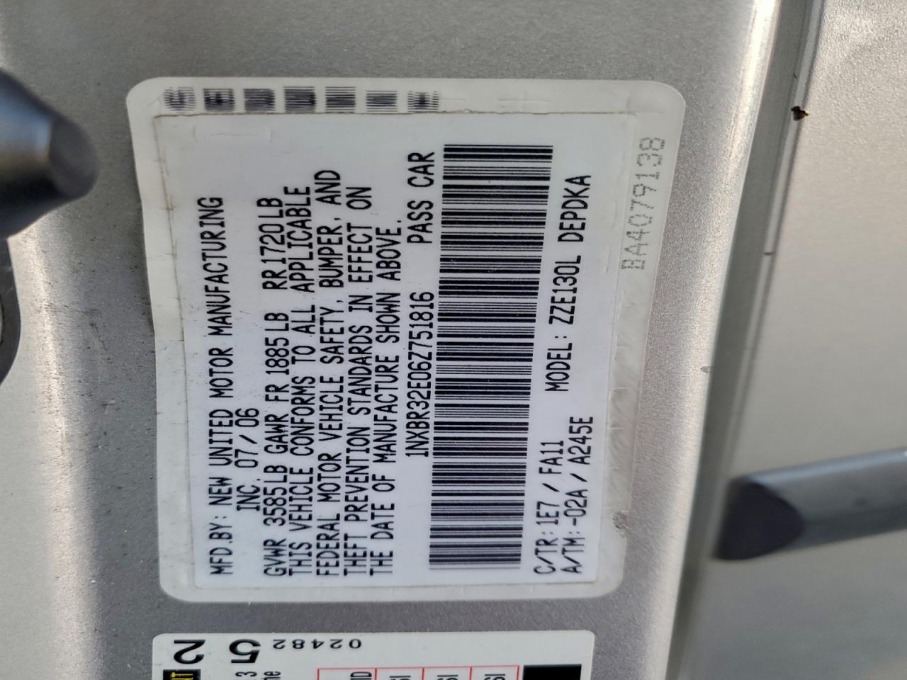 2006 TOYOTA COROLLA CE photo 23