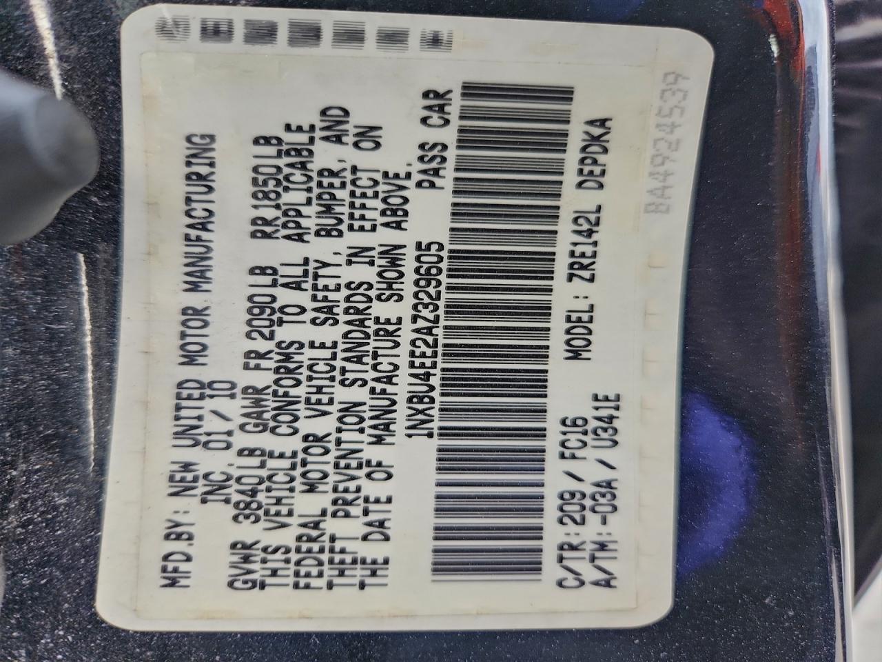 2010 TOYOTA COROLLA BASE photo 12