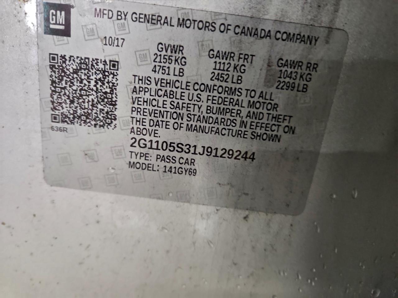 2018 CHEVROLET IMPALA LT photo 45