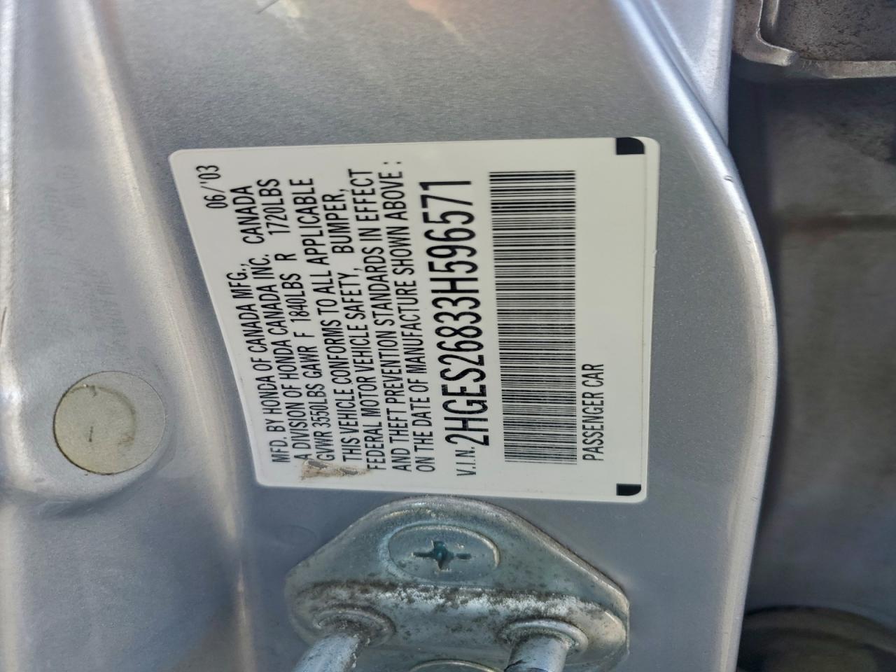 2003 HONDA CIVIC EX photo 12