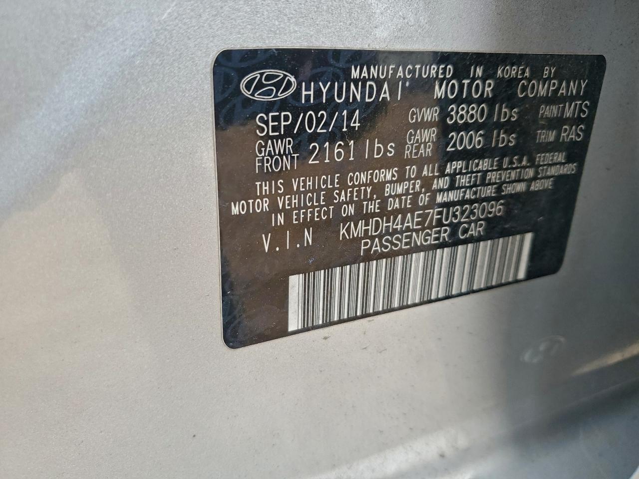 2015 HYUNDAI ELANTRA SE photo 34