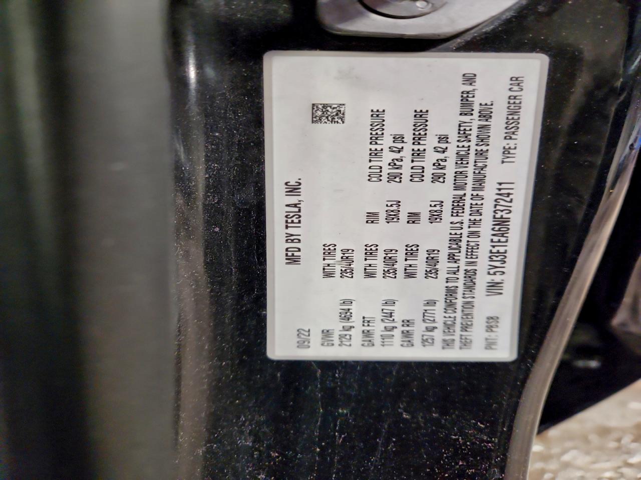 2022 TESLA MODEL 3 photo 34