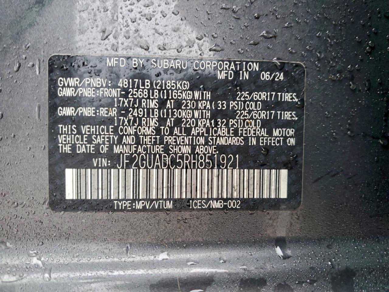 2024 SUBARU CROSSTREK PREMIUM photo 12