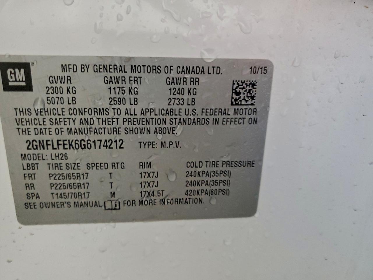 2016 CHEVROLET EQUINOX LT photo 25