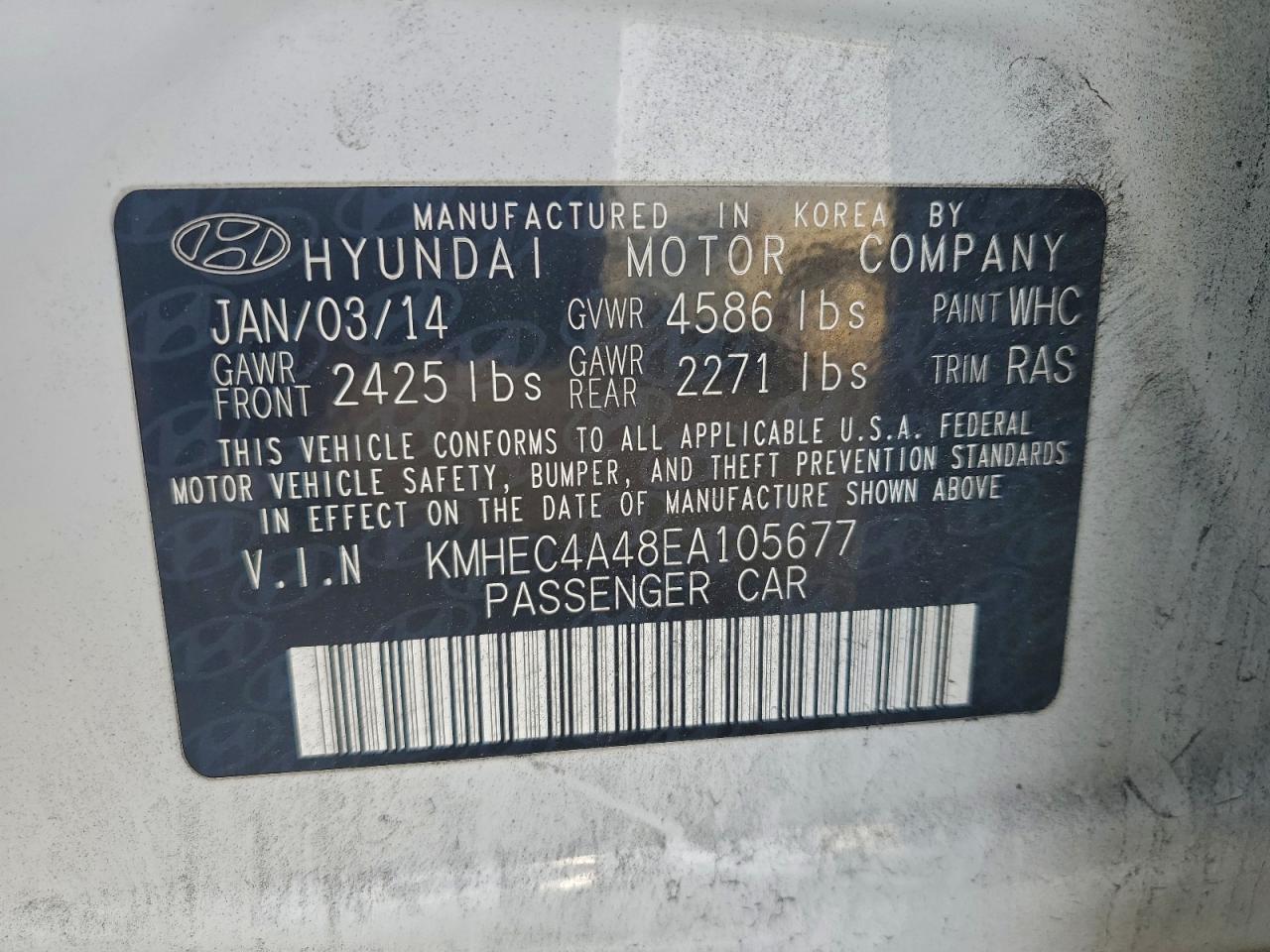 2014 HYUNDAI SONATA HYBRID photo 12