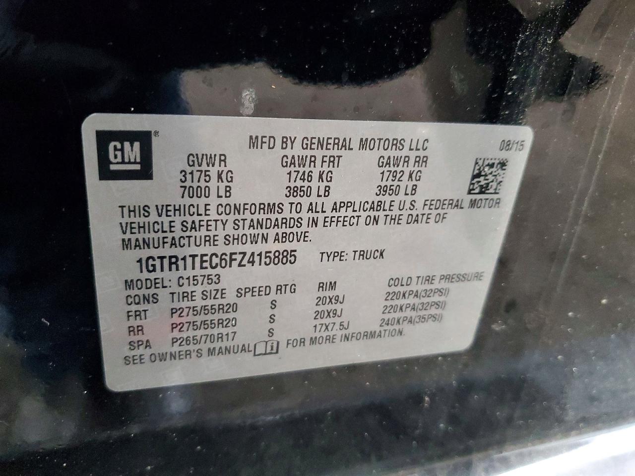 2015 GMC SIERRA C1500 photo 12
