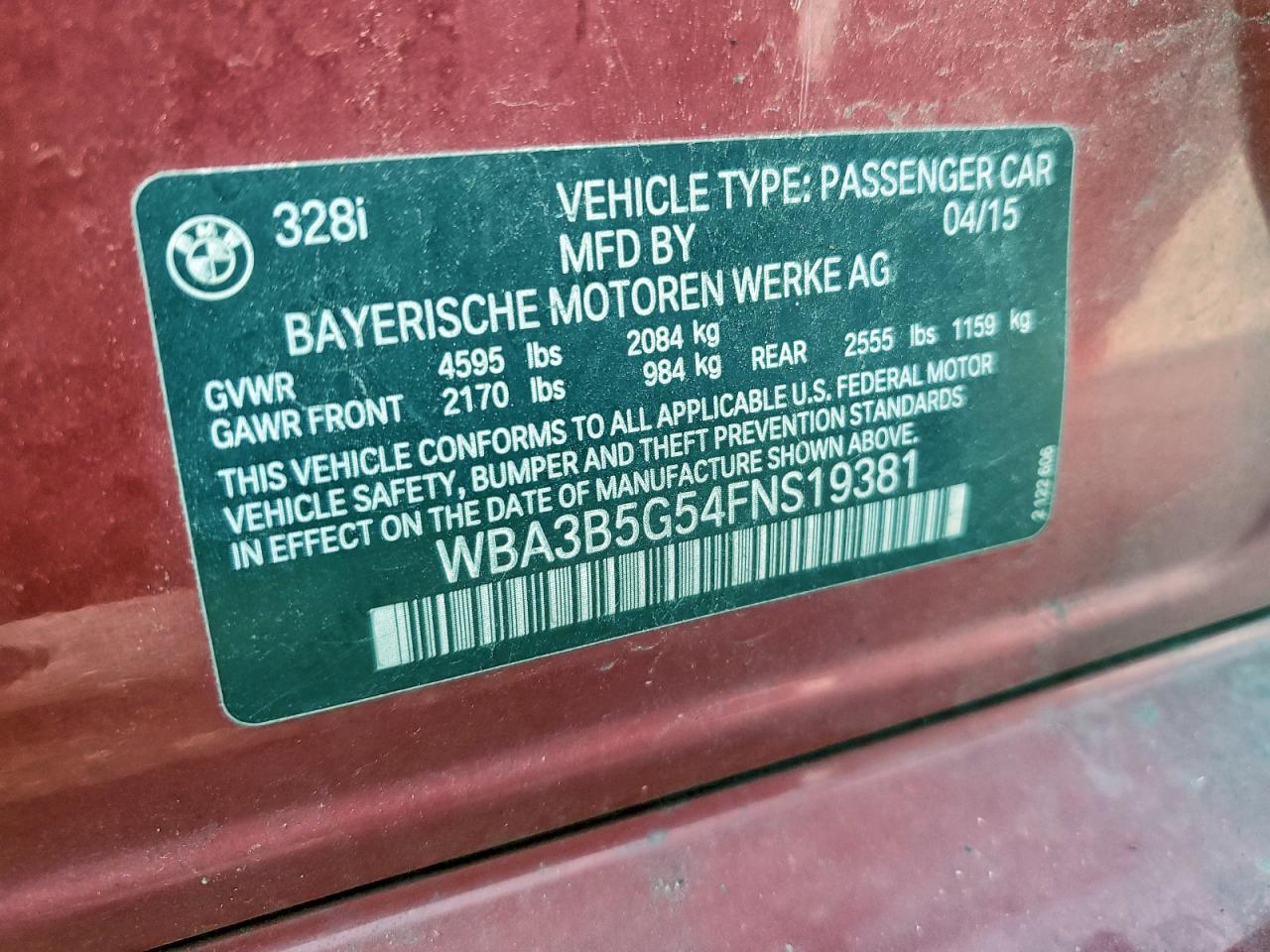 2015 BMW 328 XI SULEV photo 12