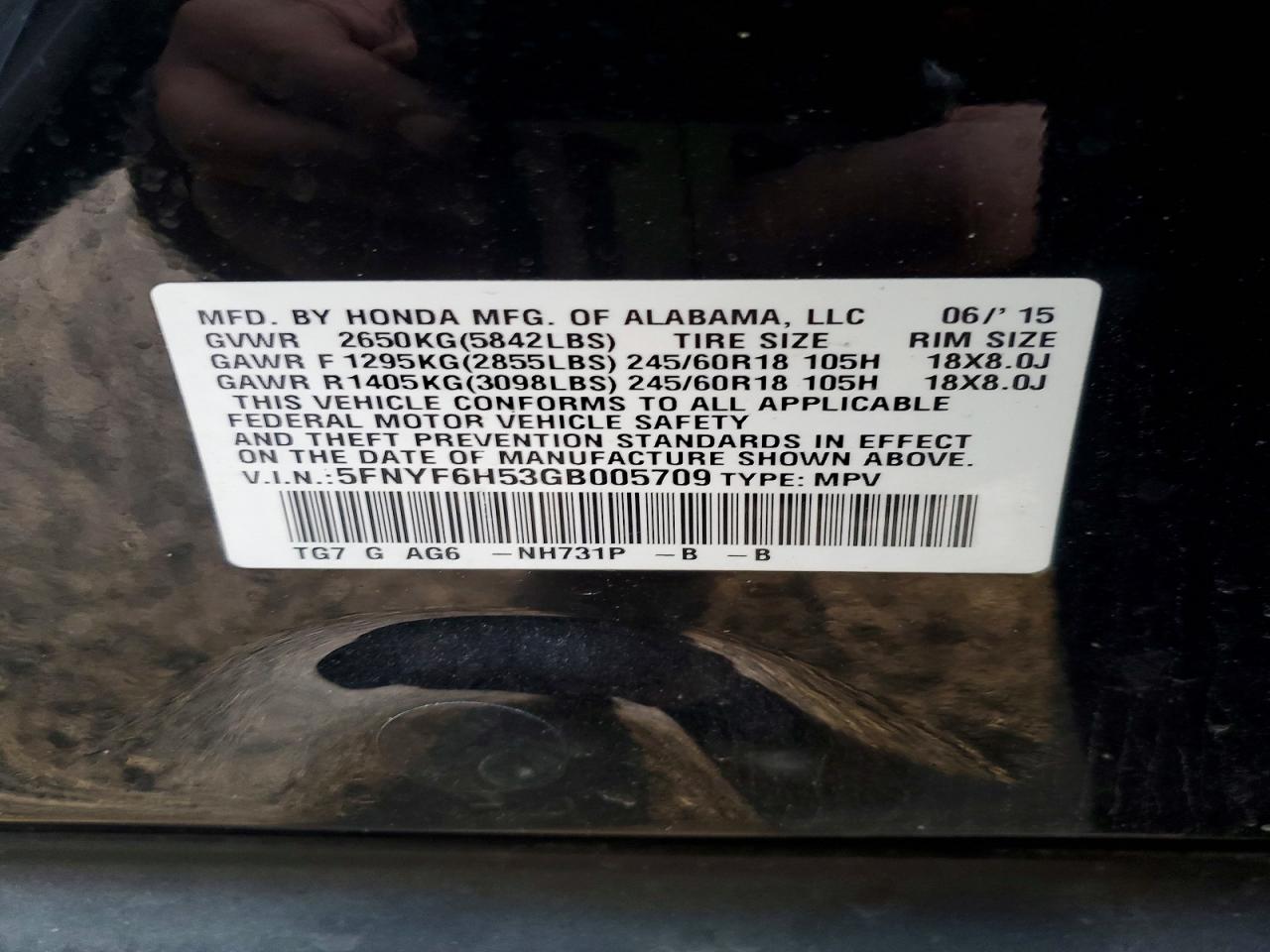 2016 HONDA PILOT EXL photo 13