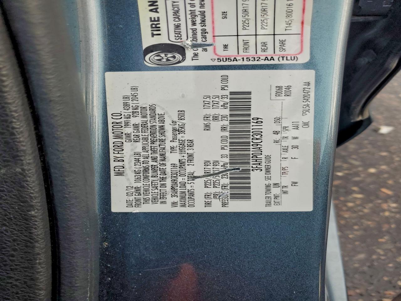 2012 FORD FUSION SEL photo 23