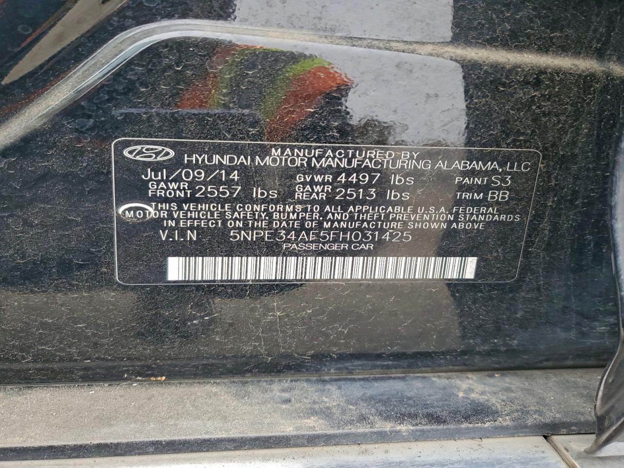 2015 HYUNDAI SONATA SPORT photo 12
