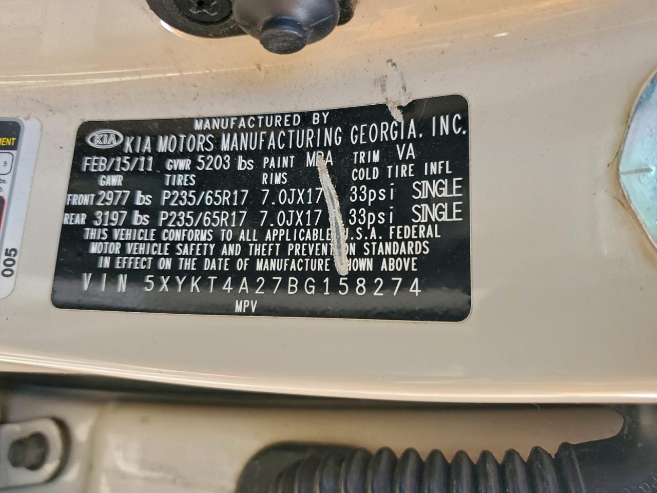 2011 KIA SORENTO BASE photo 27