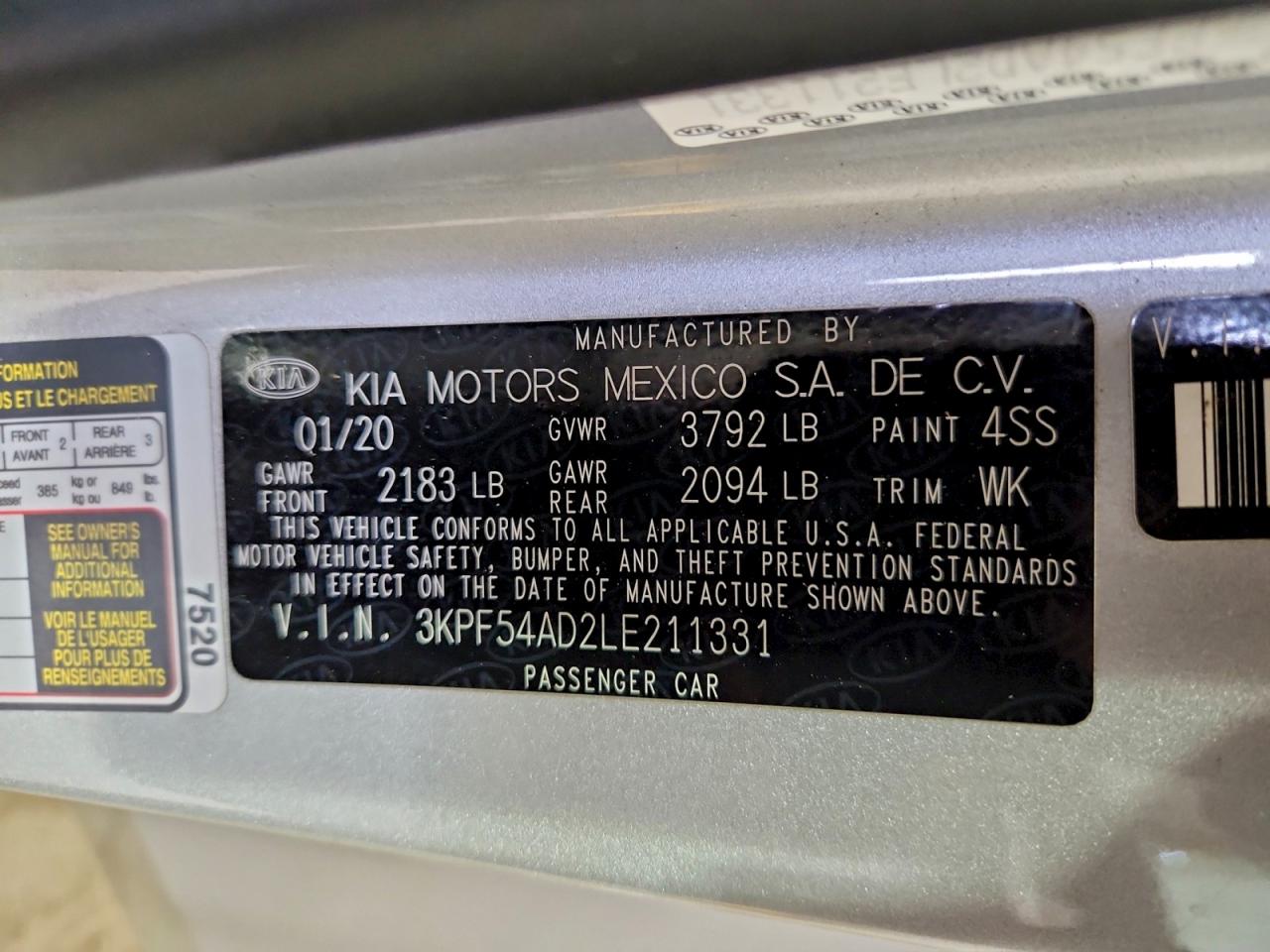 2020 KIA FORTE EX photo 13