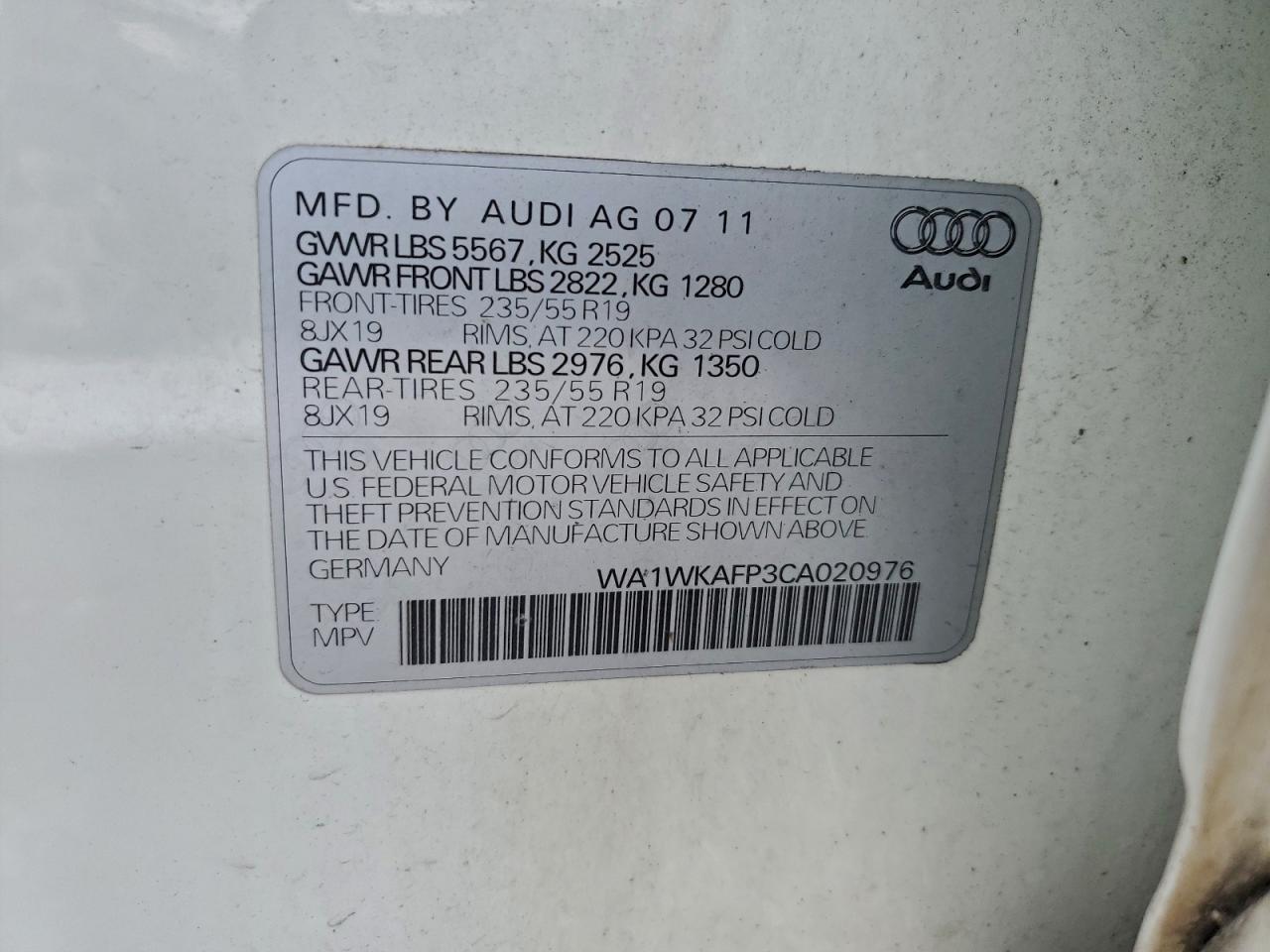 2012 AUDI Q5 PRESTIGE photo 25