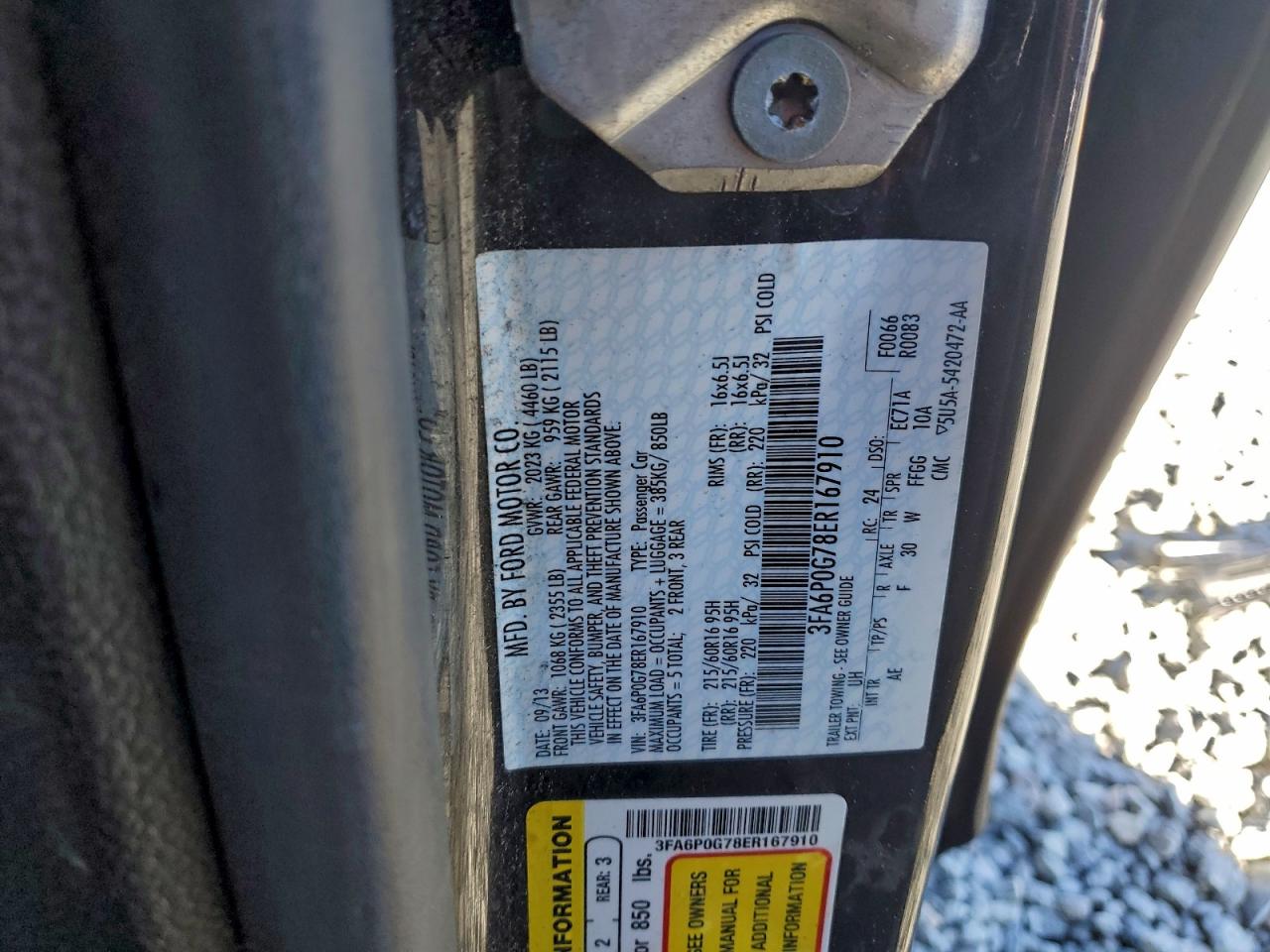 2014 FORD FUSION S photo 12