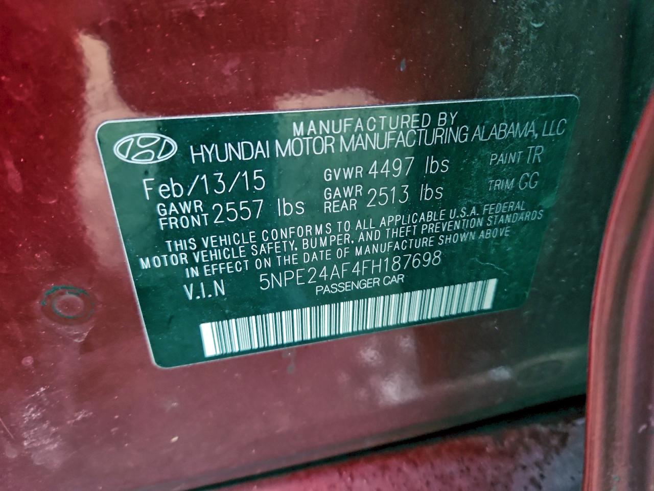 2015 HYUNDAI SONATA SE photo 34