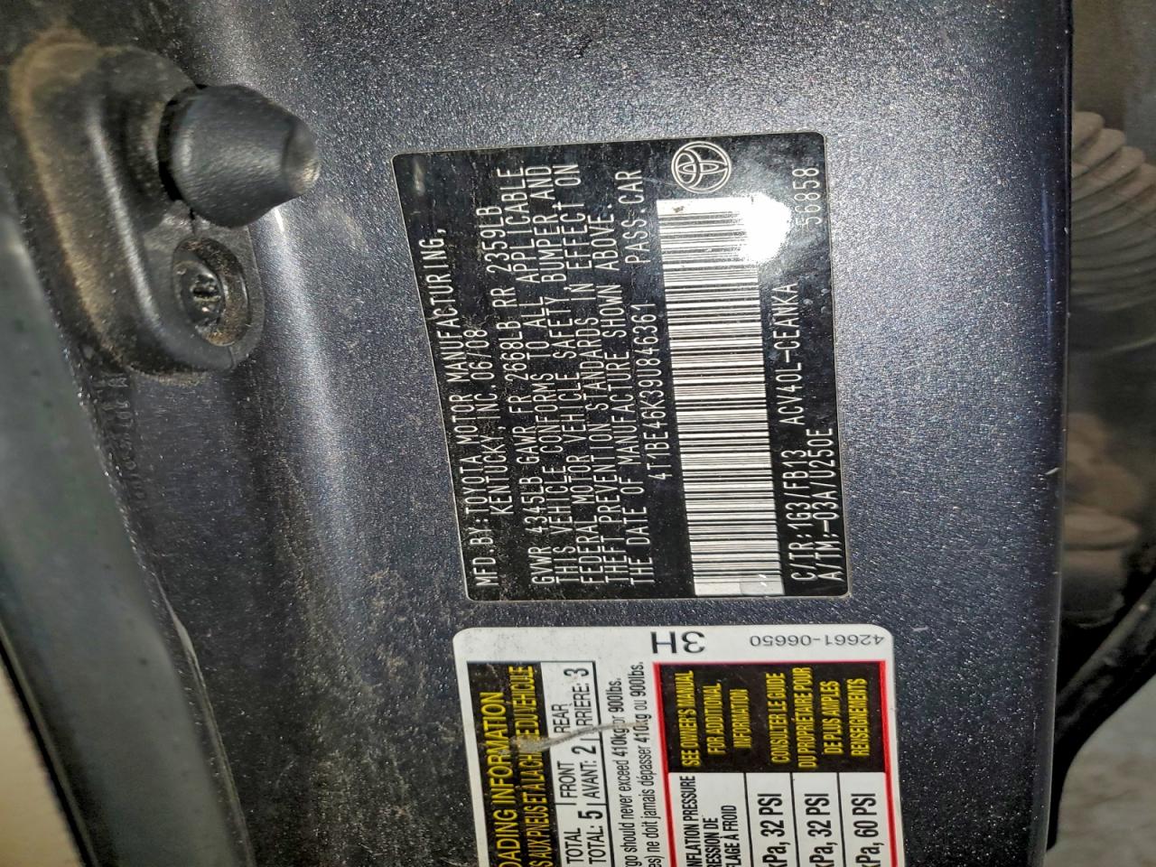 2009 TOYOTA CAMRY BASE photo 12