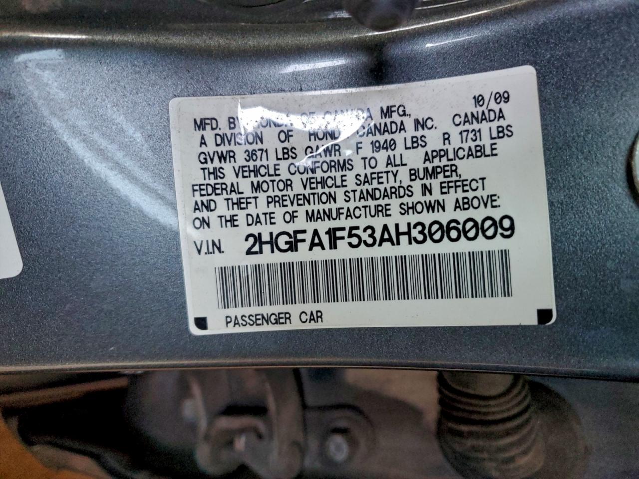 2010 HONDA CIVIC LX photo 34