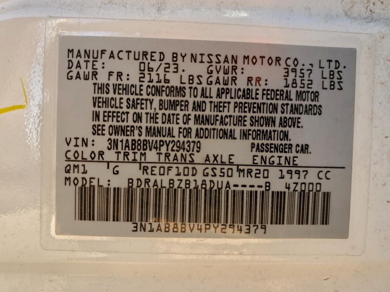 2023 NISSAN SENTRA S photo 34