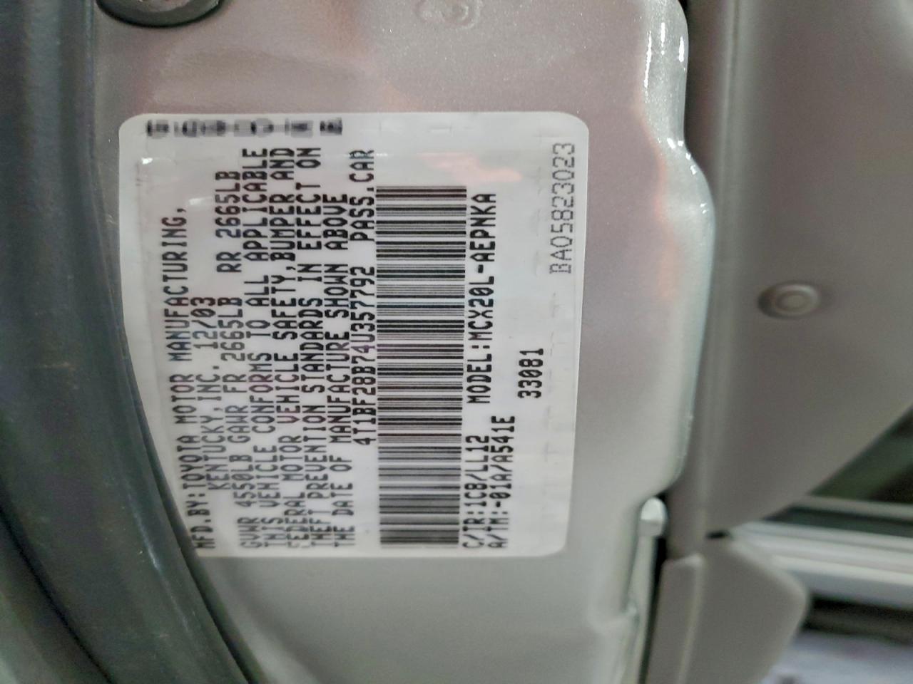 2004 TOYOTA AVALON XL photo 23