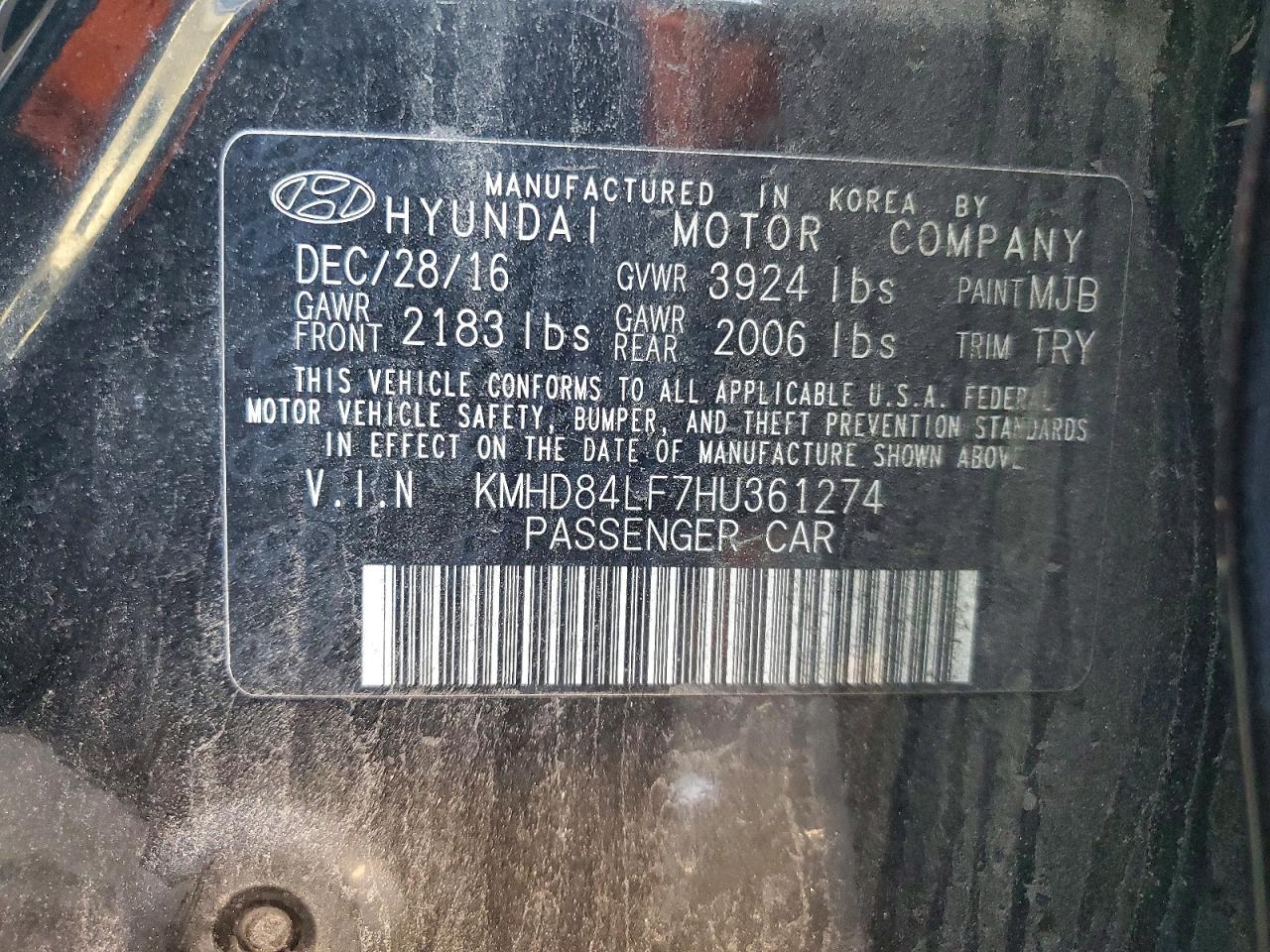 2017 HYUNDAI ELANTRA SE photo 12