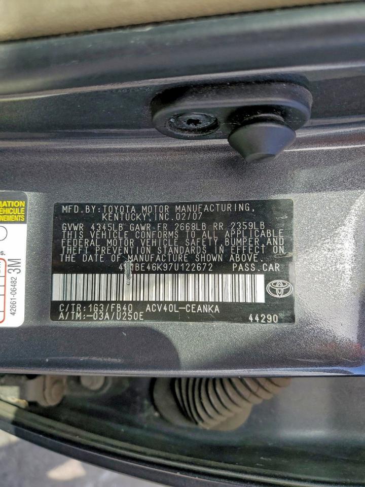 2007 TOYOTA CAMRY CE photo 23