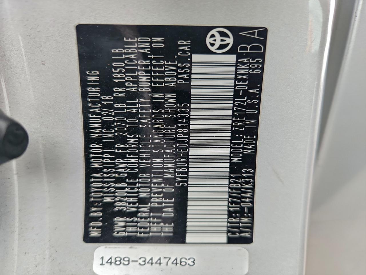 2018 TOYOTA COROLLA L photo 25