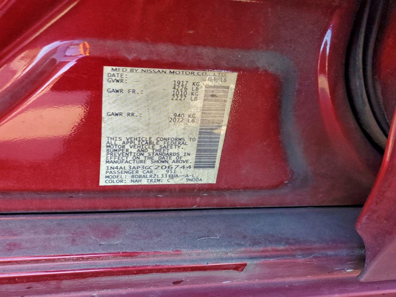 2016 NISSAN ALTIMA 2.5 photo 34