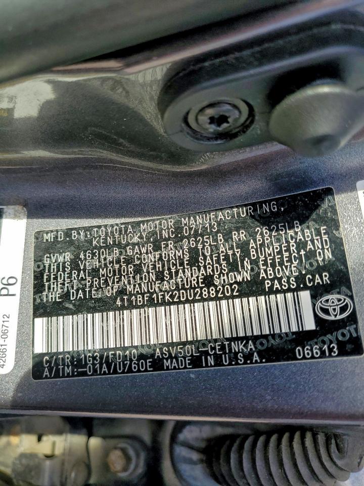 2013 TOYOTA CAMRY LE photo 12
