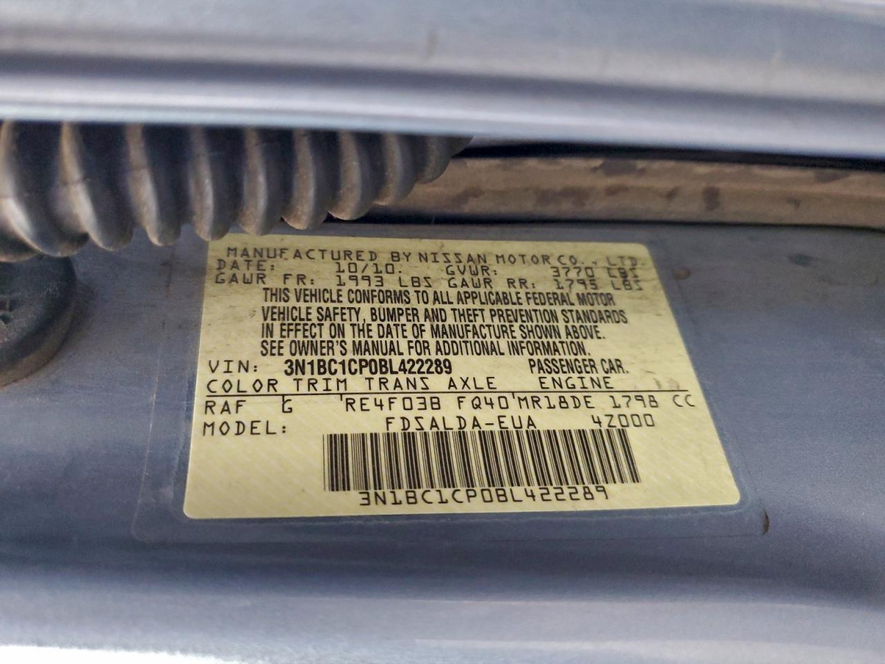 2011 NISSAN VERSA S photo 37