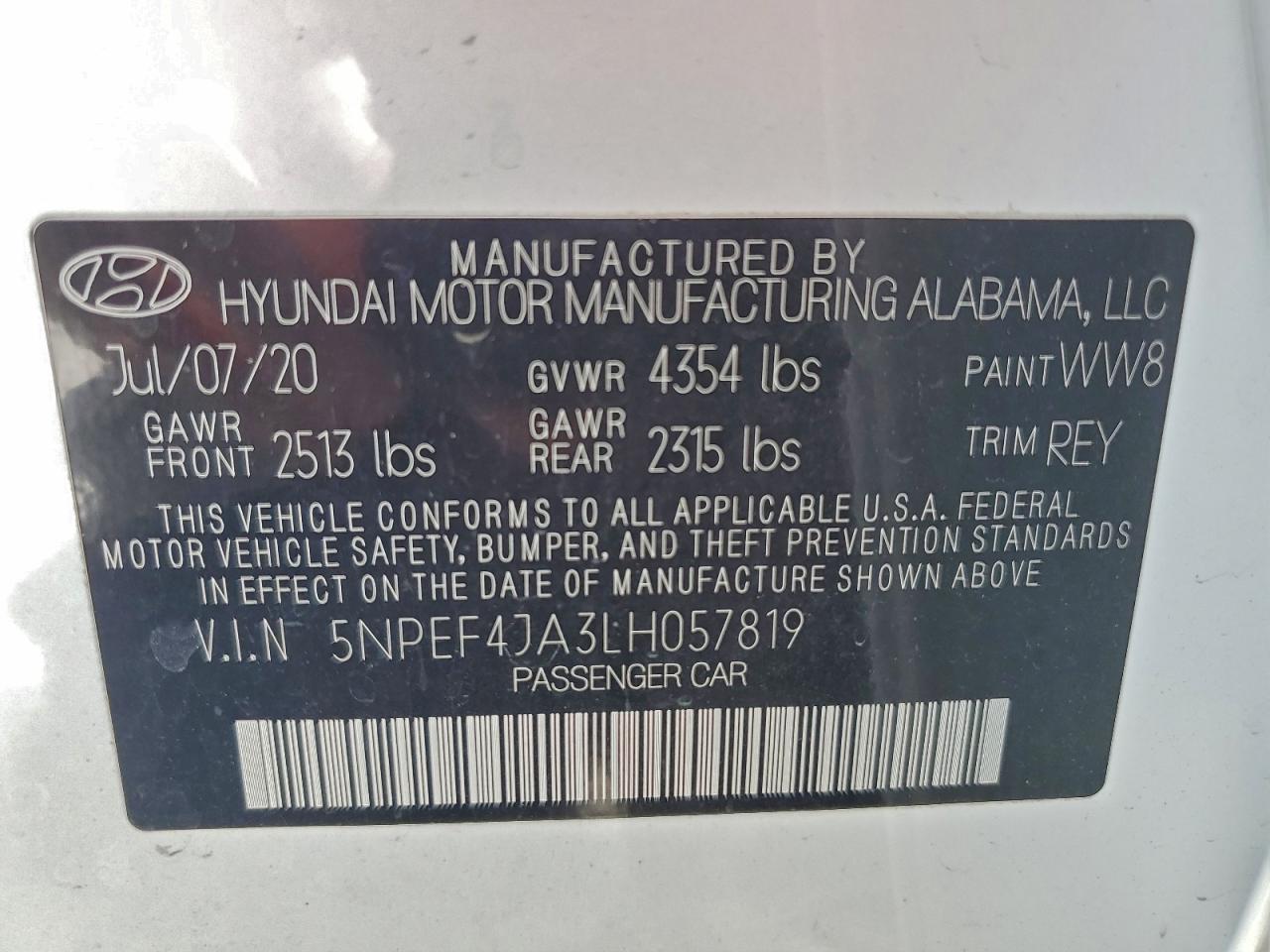 2020 HYUNDAI SONATA SEL photo 34