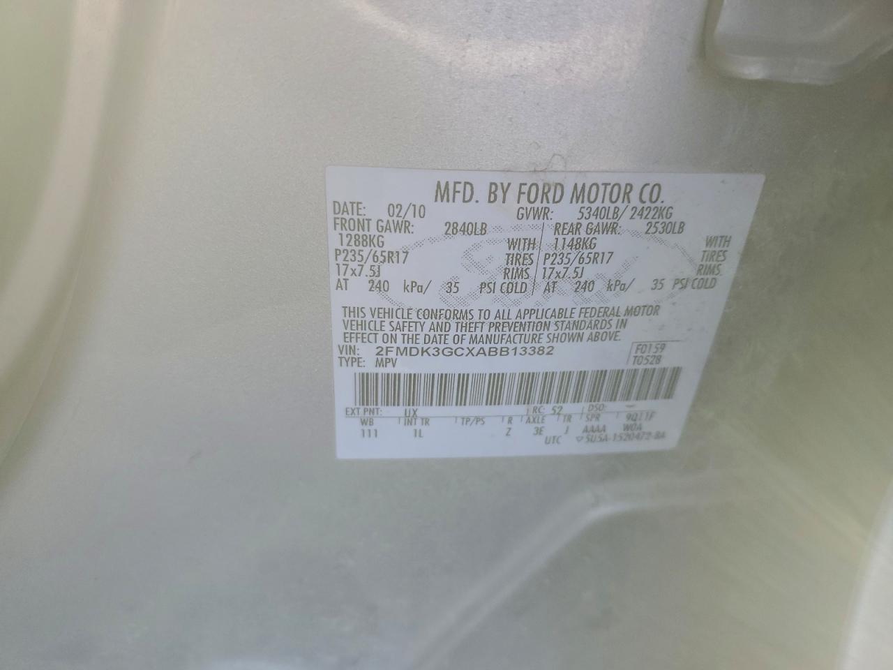2010 FORD EDGE SE photo 12
