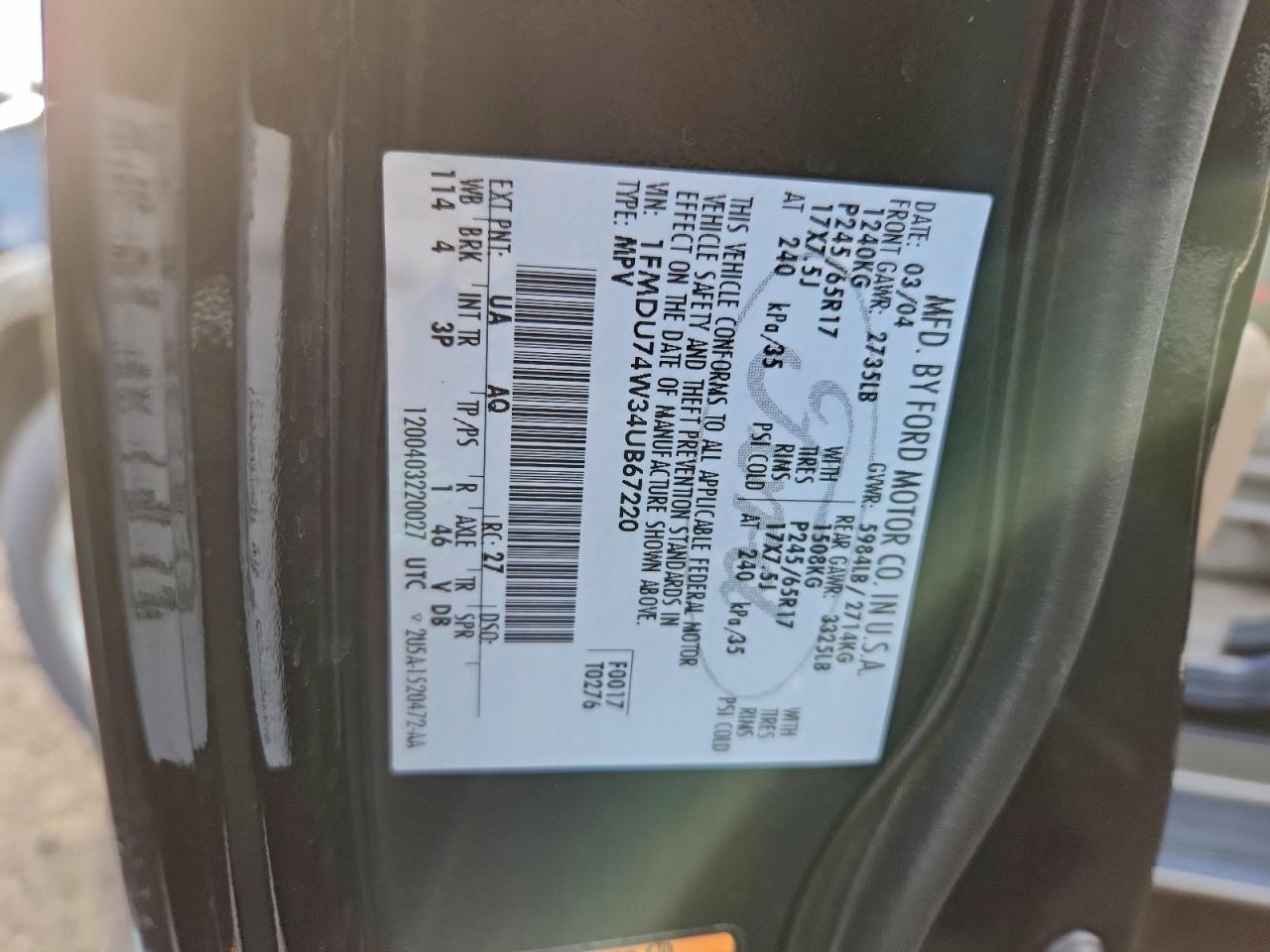 2004 FORD EXPLORER EDDIE BAUER photo 13