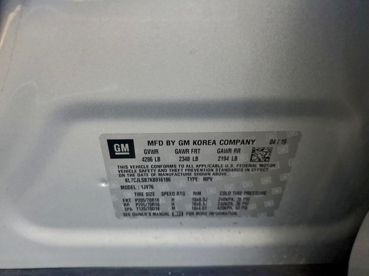 2019 CHEVROLET TRAX 1LT photo 37