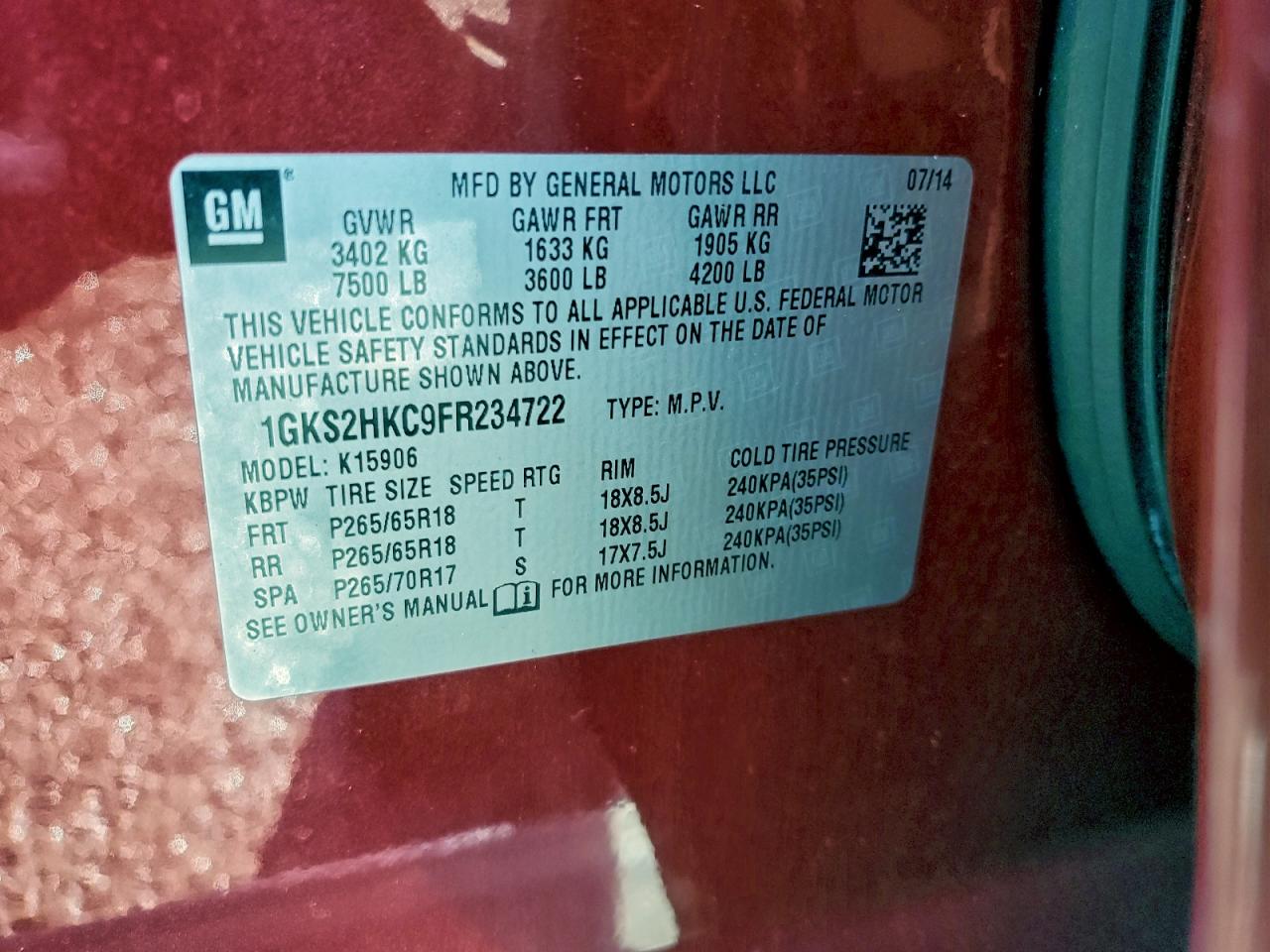 2015 GMC YUKON XL K1500 SLT photo 37