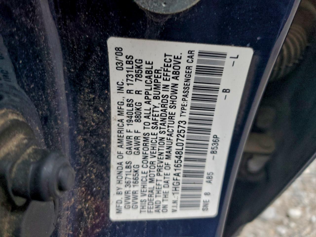 2008 HONDA CIVIC LX photo 23