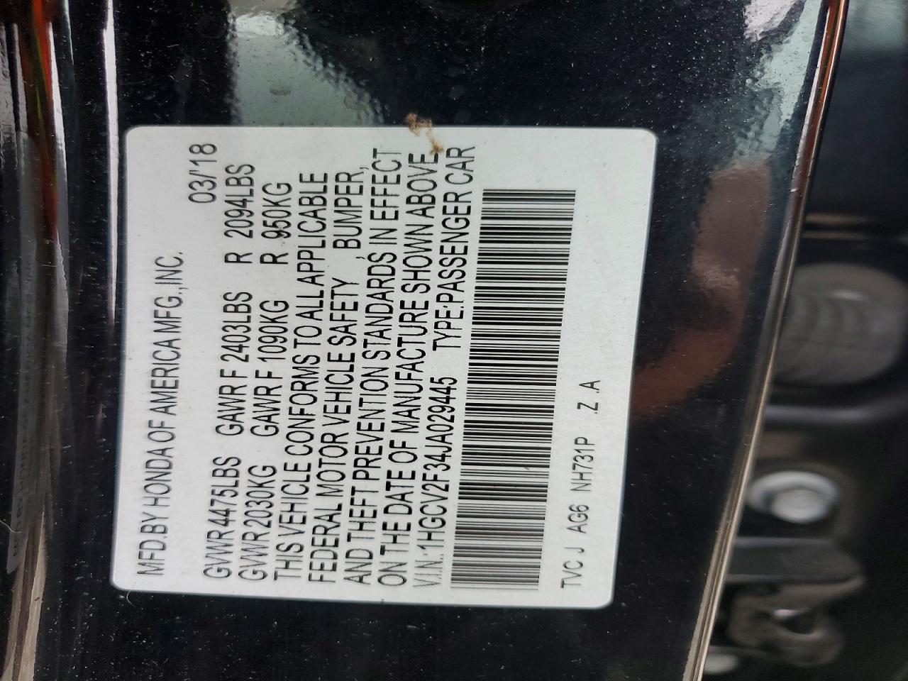 2018 HONDA ACCORD SPORT photo 34