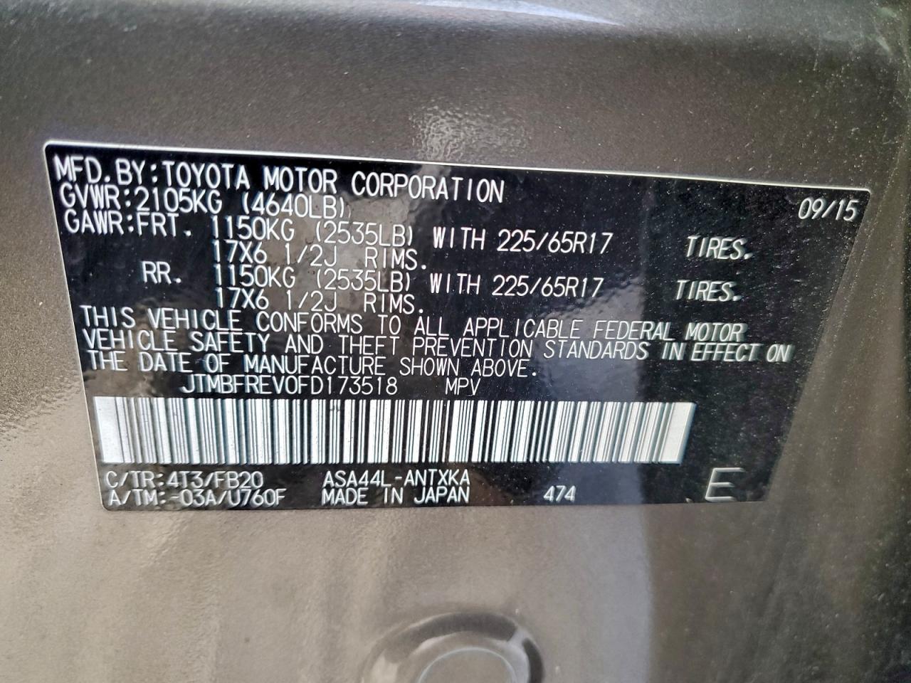 2015 TOYOTA RAV4 LE photo 13