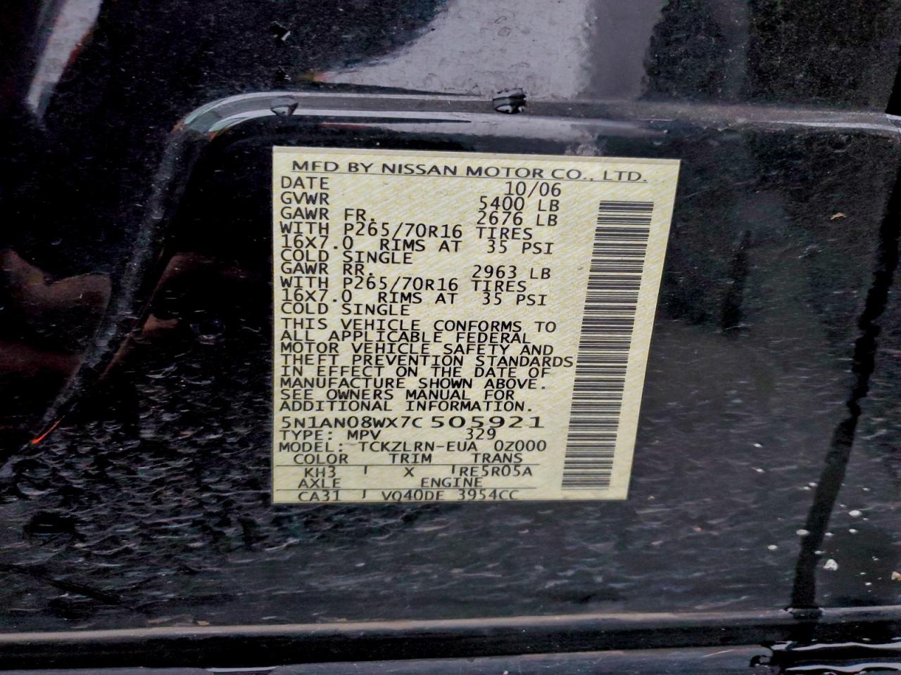 2007 NISSAN XTERRA OFF ROAD photo 37