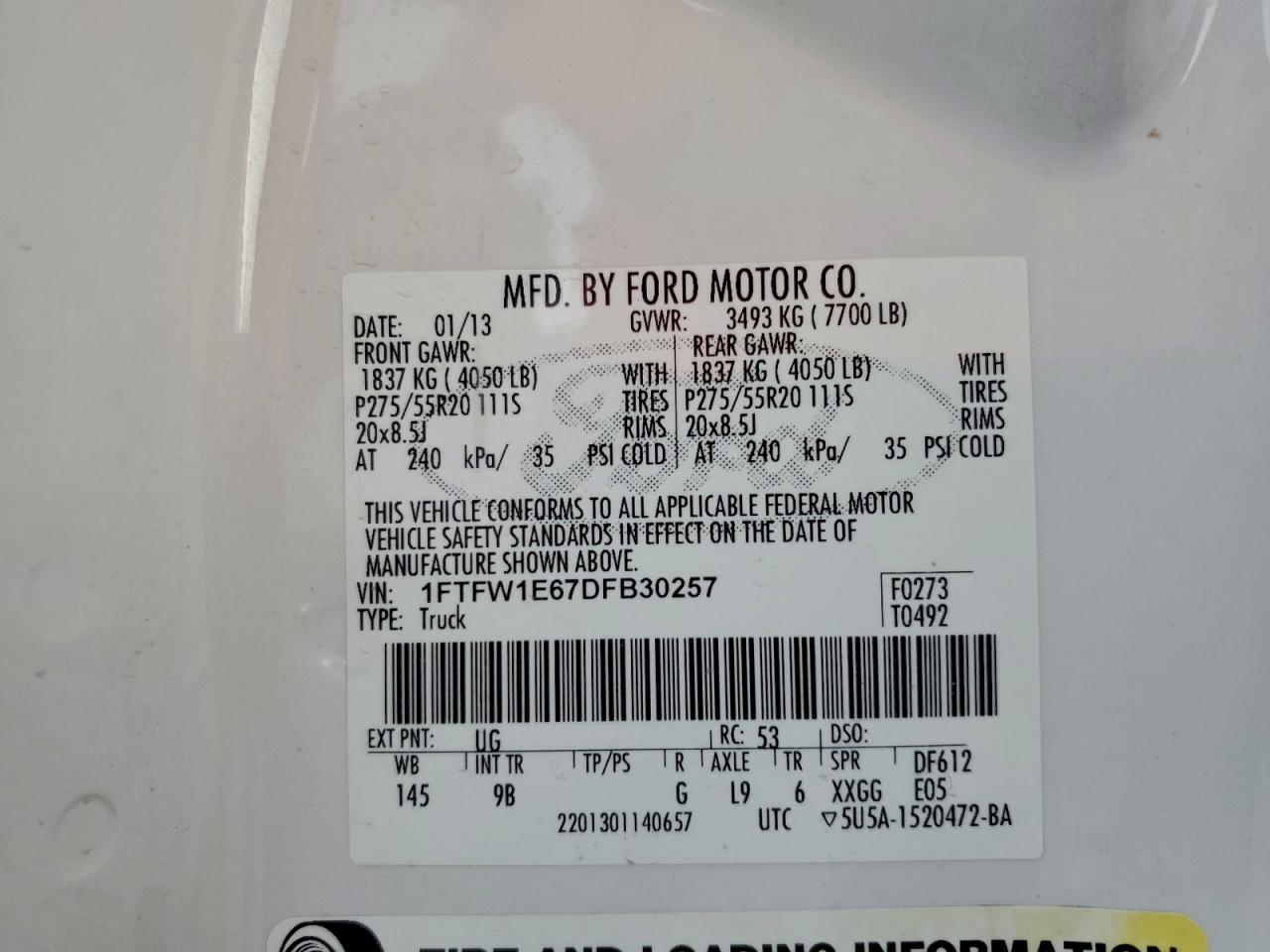 2013 FORD F150 SUPERCREW photo 12