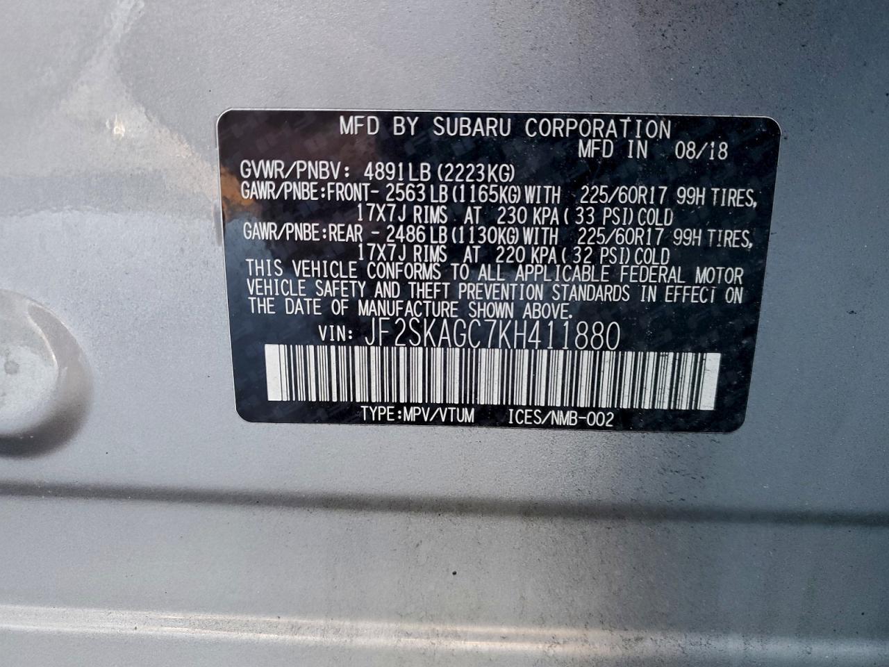 2019 SUBARU FORESTER PREMIUM photo 13