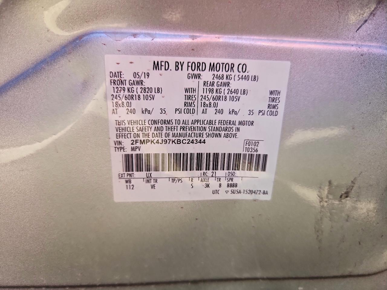2019 FORD EDGE SEL photo 13