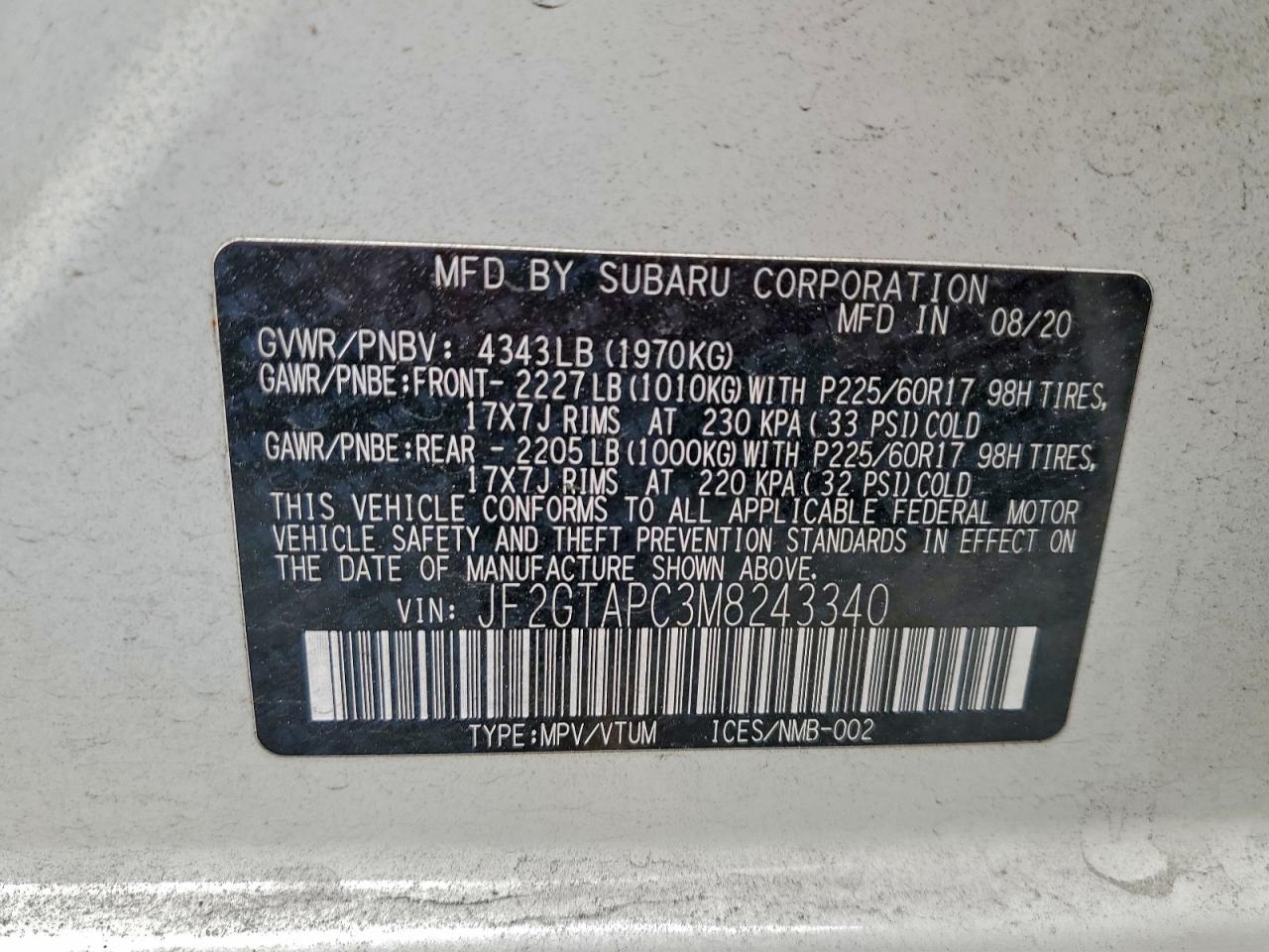 2021 SUBARU CROSSTREK PREMIUM photo 23