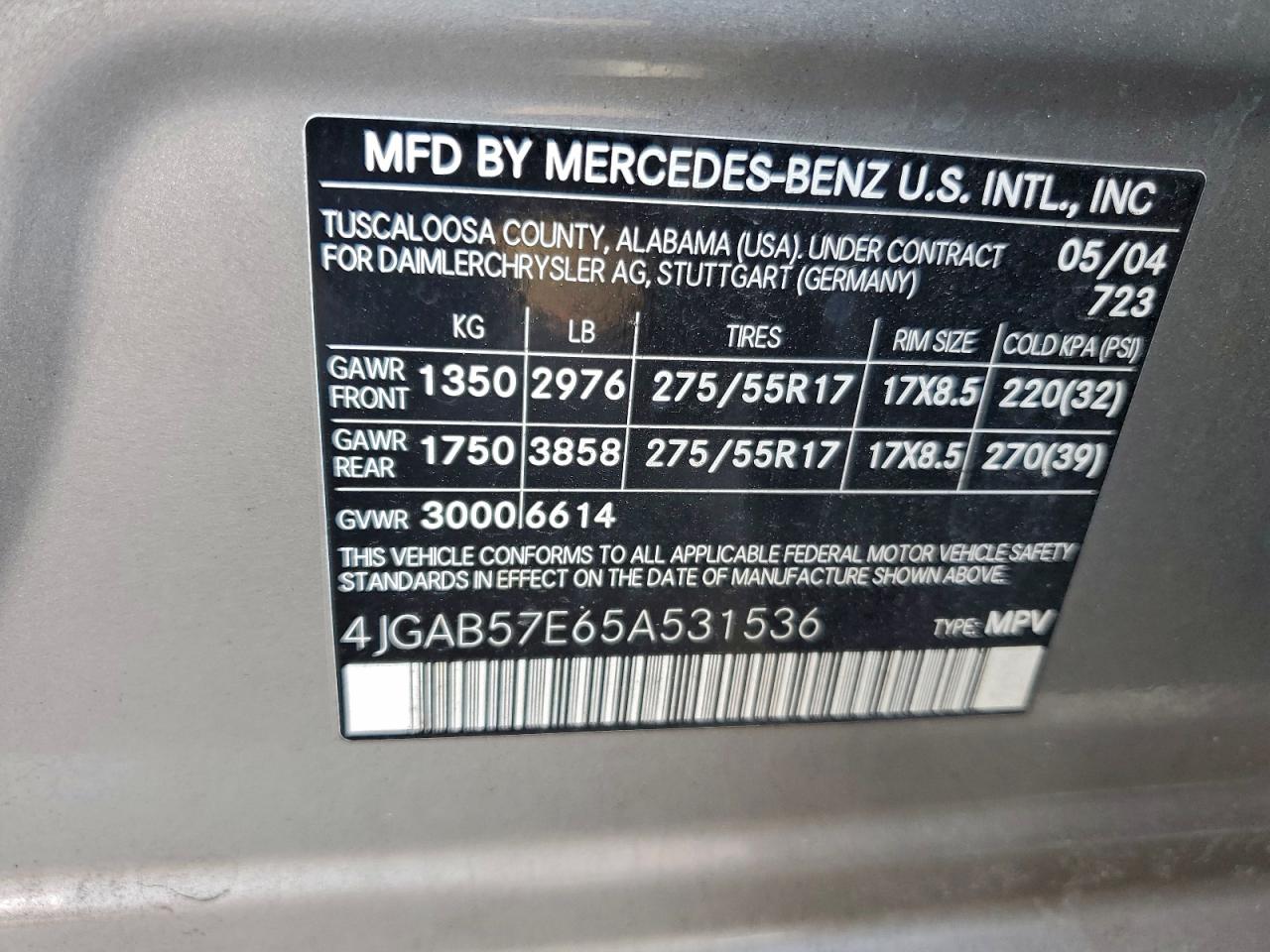 2005 MERCEDES-BENZ ML 350 photo 25