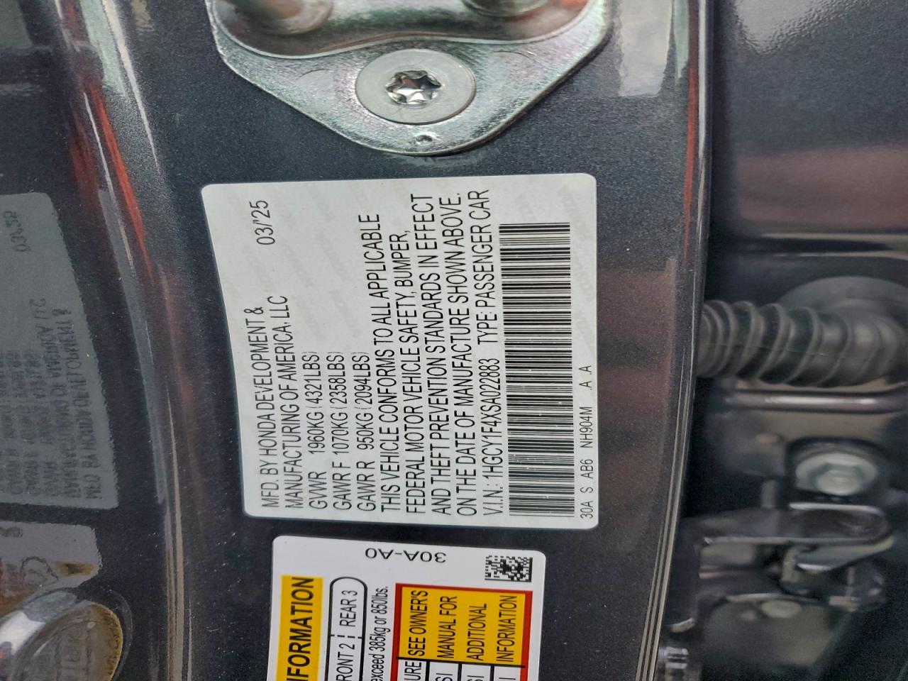 2025 HONDA ACCORD SE photo 25