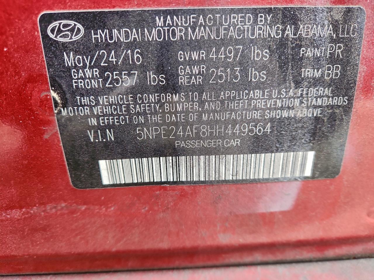 2017 HYUNDAI SONATA SE photo 34